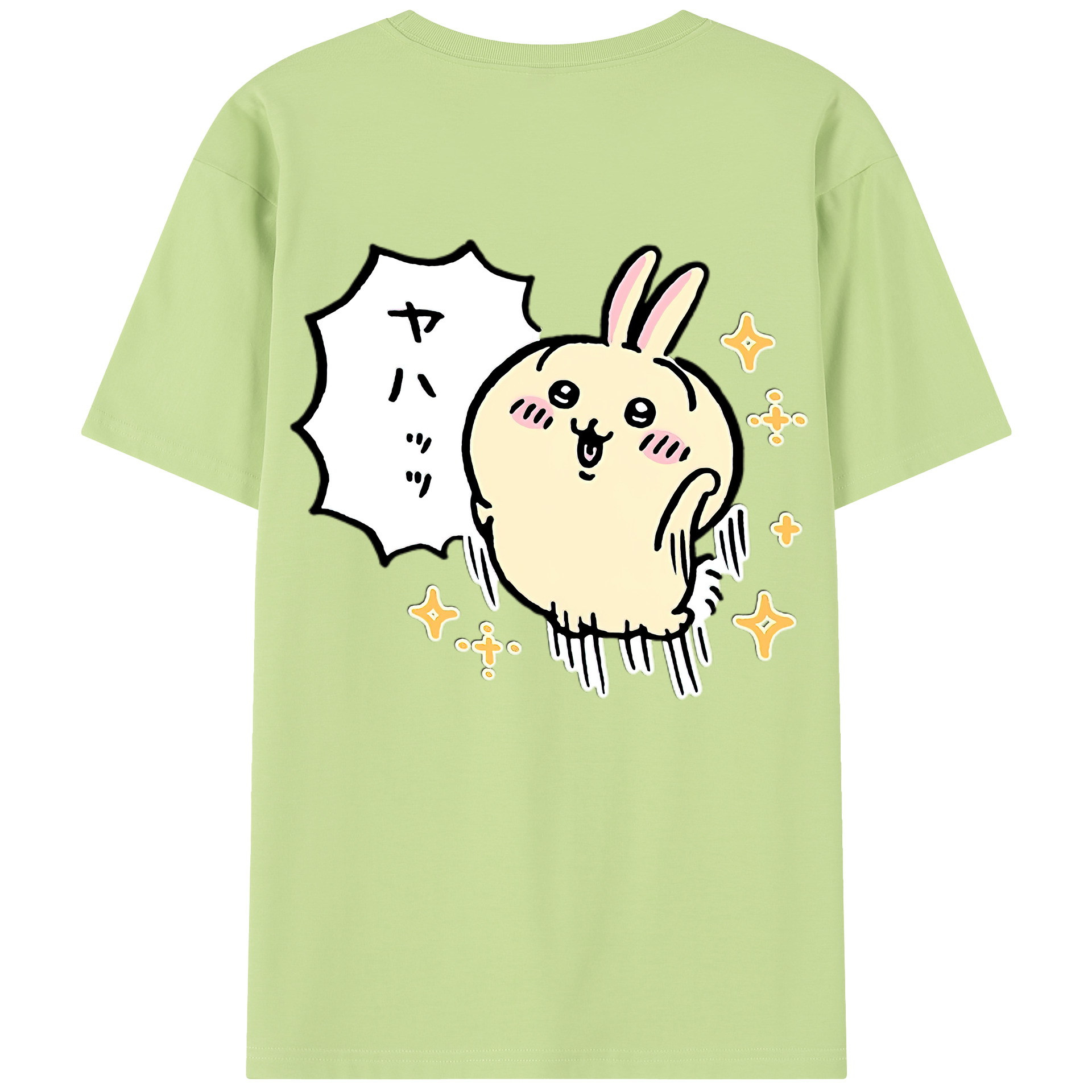 （画像用） ちいかわ うさぎ Chii-kawa usagi 綿100％半袖Tシャツ（背面プリント）
